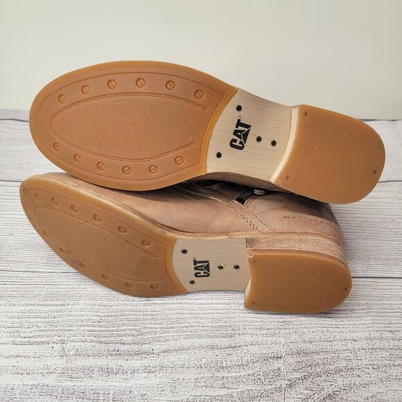 Caterpillar Irena Bellow Flyaway Tan Scrunch Front Ankle Booties, NWOT, 7 - Picture 8 of 10